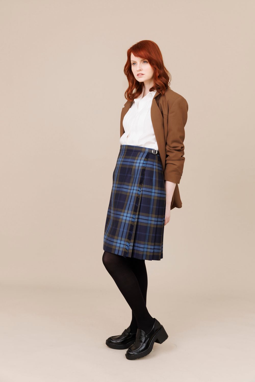 Derroura 100% Worsted Wool Midi Kilt