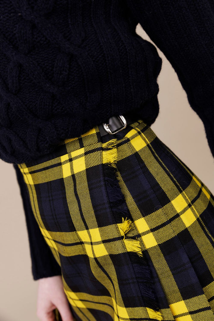 Fit & Flare Yellow Polka Dot Print Skirt Pocket | EvaRose Clothing