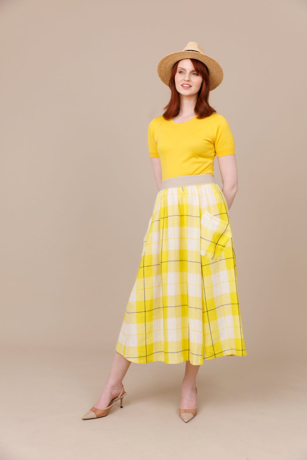 Keelhilla 100% Linen Pocket Long Swing Skirt