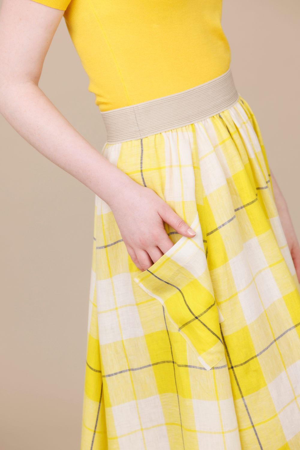 Keelhilla 100% Linen Pocket Long Swing Skirt