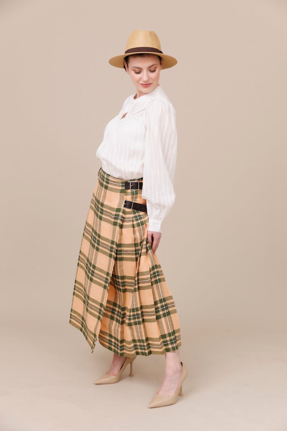 Maumturk 100% Linen Long Kilt