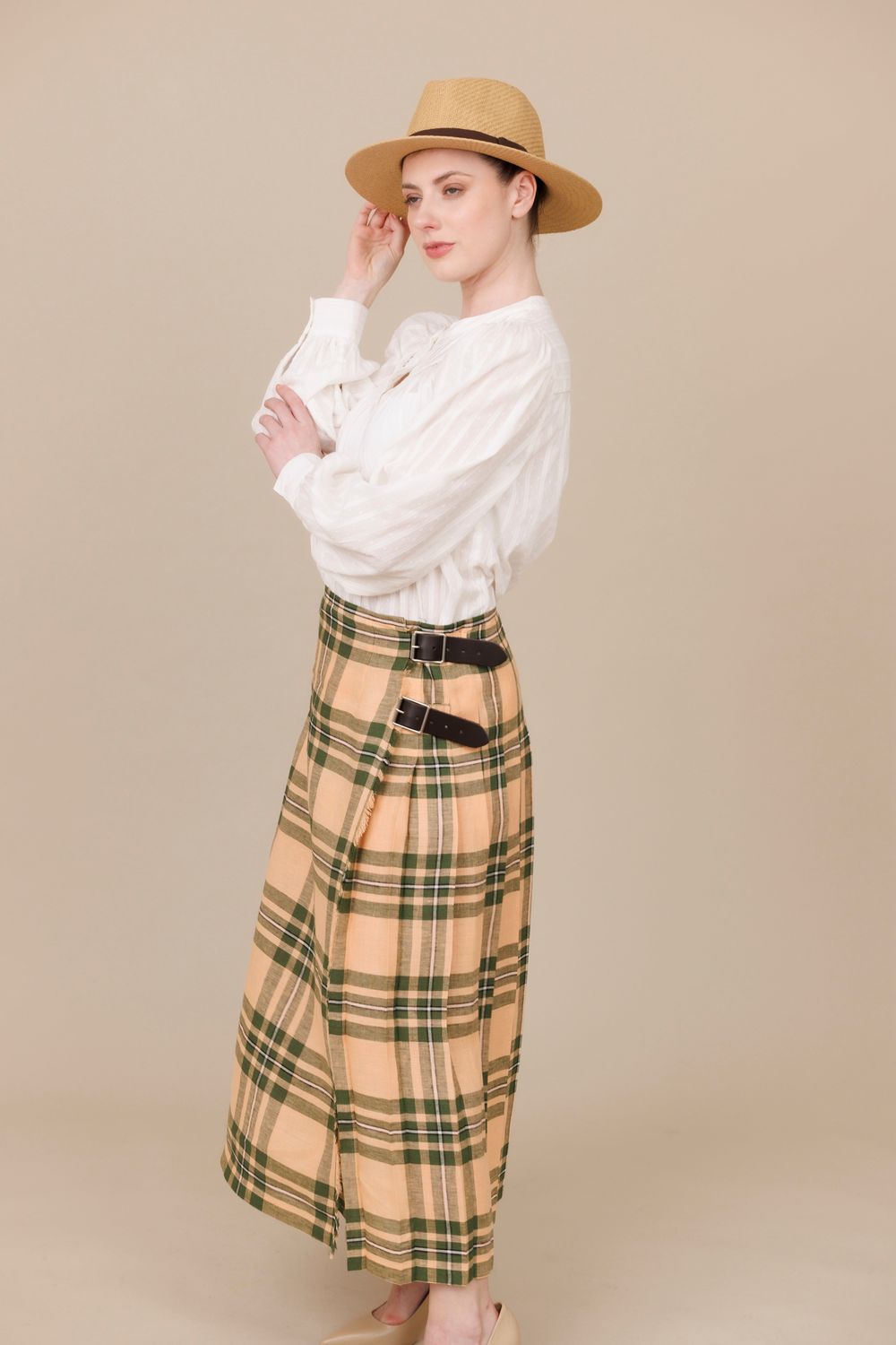 Maumturk 100% Linen Long Kilt