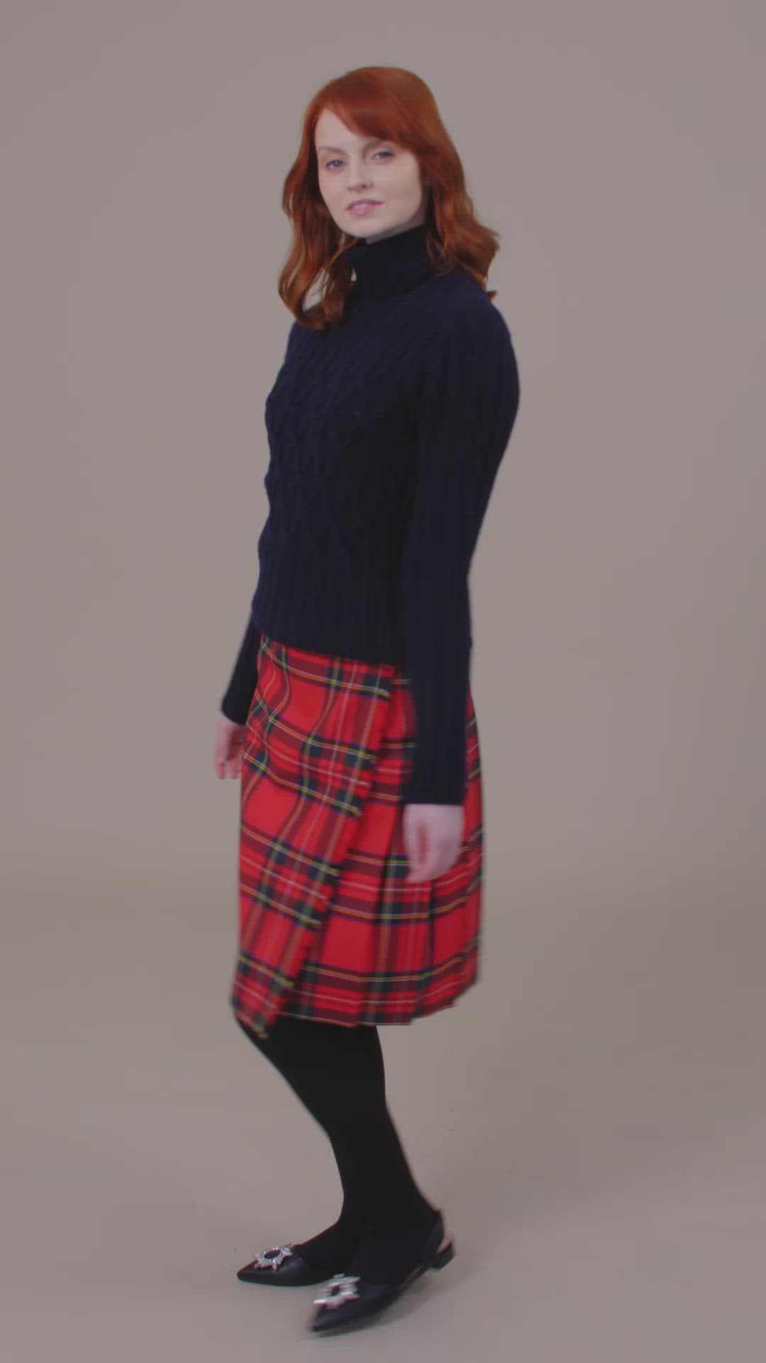 Ladies Royal Stewart Knee-High Kilt — Northern Watters Knitwear